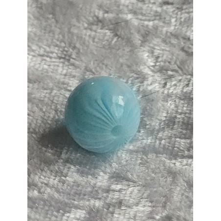 Kunststoff Perle hellblau/weiss
