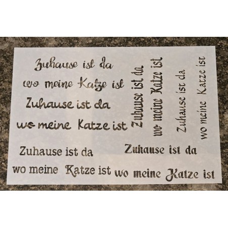 Schablone " Zuhause ist das wo meine Katze ist "