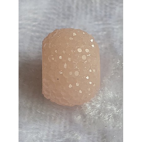 Kunststoff Perle mit Struktur blassrosa