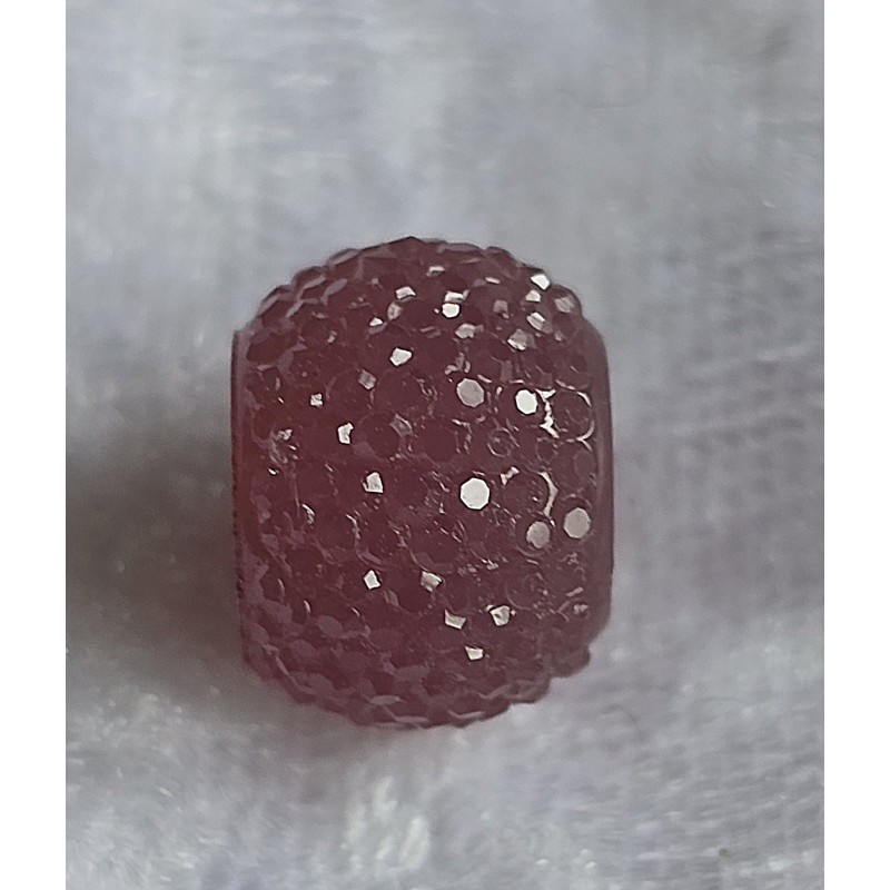 Kunststoff Perle mit Struktur dunkles mauve
