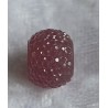 Kunststoff Perle mit Struktur dunkles mauve