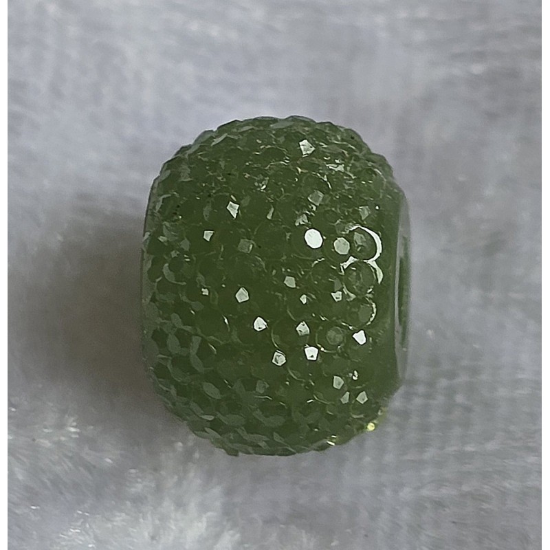 Kunststoff Perle mit Struktur olive
