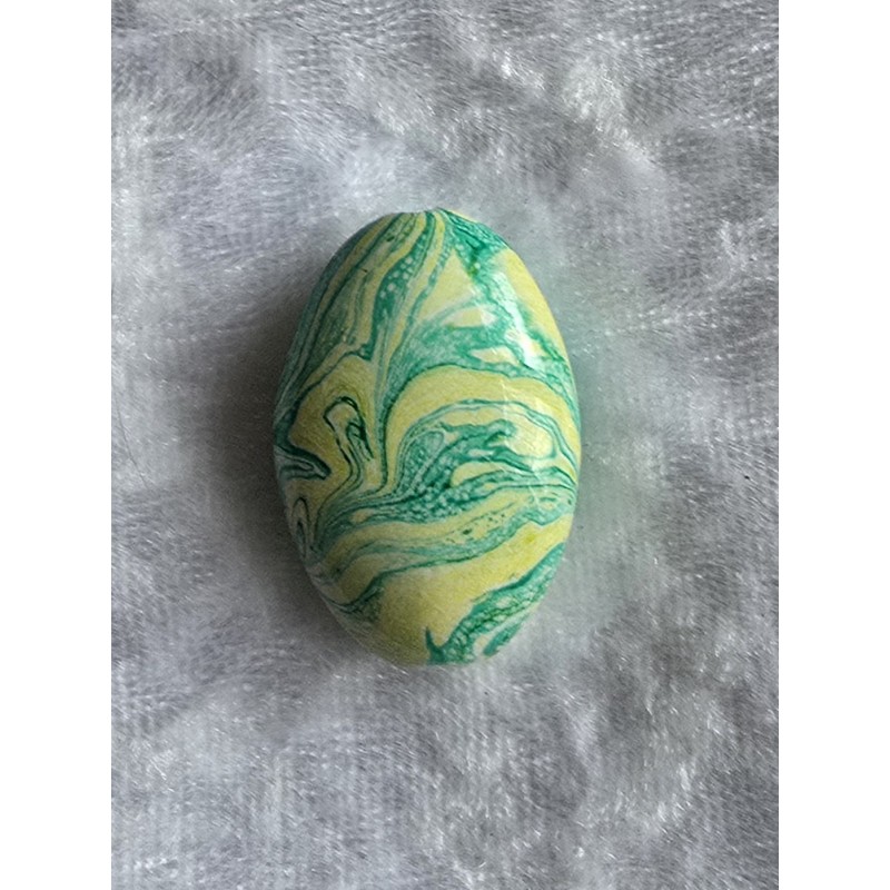 Kunststoff Perle oval mint/gelb