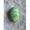 Kunststoff Perle oval mint/gelb