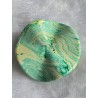 Kunststoff Perle rund-flach-gewellt mint/gelb
