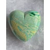 Kunststoff Perle Herz mint/gelb
