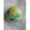 Kunststoff Perle rund mint/gelb