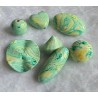 Kunststoff Perle rund mint/gelb