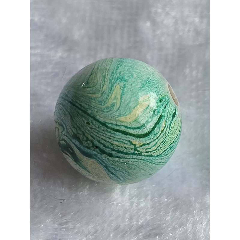 Kunststoff Perle Kugel mint/gelb