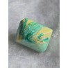 Kunststoff Perle schräg mint/gelb