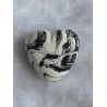 Kunststoff Perle Herz schwarz/weiss