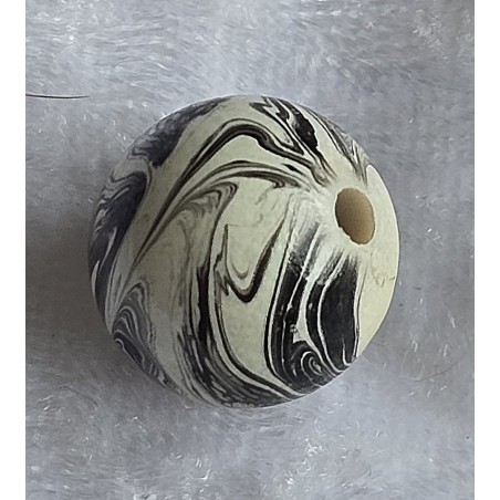 Kunststoff Perle Kugel schwarz/weiss