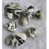 Kunststoff Perle Kugel schwarz/weiss