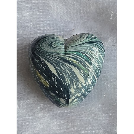 Kunststoff Perle Herz petrol/gelb/mint