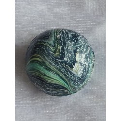 Kunststoff Perle rund petrol/gelb/mint