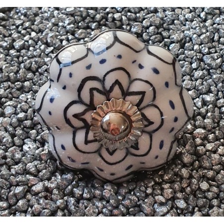 Möbelknopf  Porzellan Blumenform