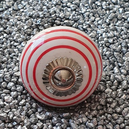 Möbelknopf  Porzellan gestreift