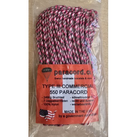 Paracord rosa/pink/schwarz/weiss