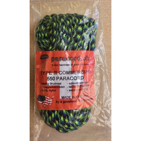 Paracord gelb/grün/blau/schwarz