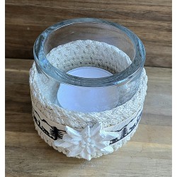 Teelicht Glas creme/Alpaufzug