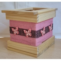 Klötzchen Laterne Schmetterlinge   natur-rosa