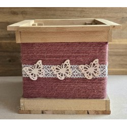 Klötzchen Laterne Schmetterlinge/mauve natur Klötzchen