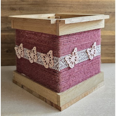 Klötzchen Laterne Schmetterlinge/mauve natur Klötzchen