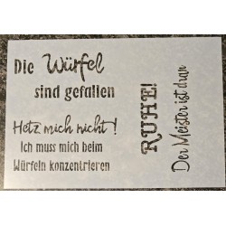 Schablone " Die Würfel sind gefallen "