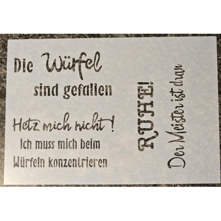Schablone " Die Würfel sind gefallen "