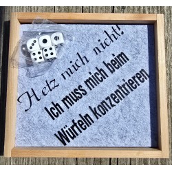 Würfelspiel Yahtzee " Hetz mich nicht....."  hellgrau