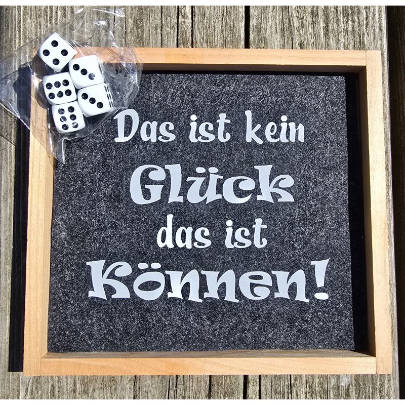 Würfelspiel Yahtzee " Das ist kein Glück....."  anthrazit