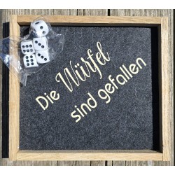 Würfelspiel Yahtzee " Die Würfel sind gefallen "  anthrazit