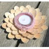 Holzlöffel Teelicht mittel Blume/rosa