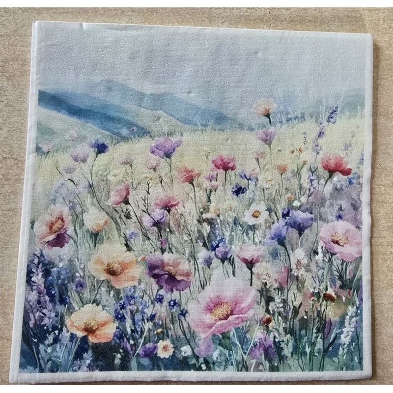 Serviette Mohnblumen Feld/Berge