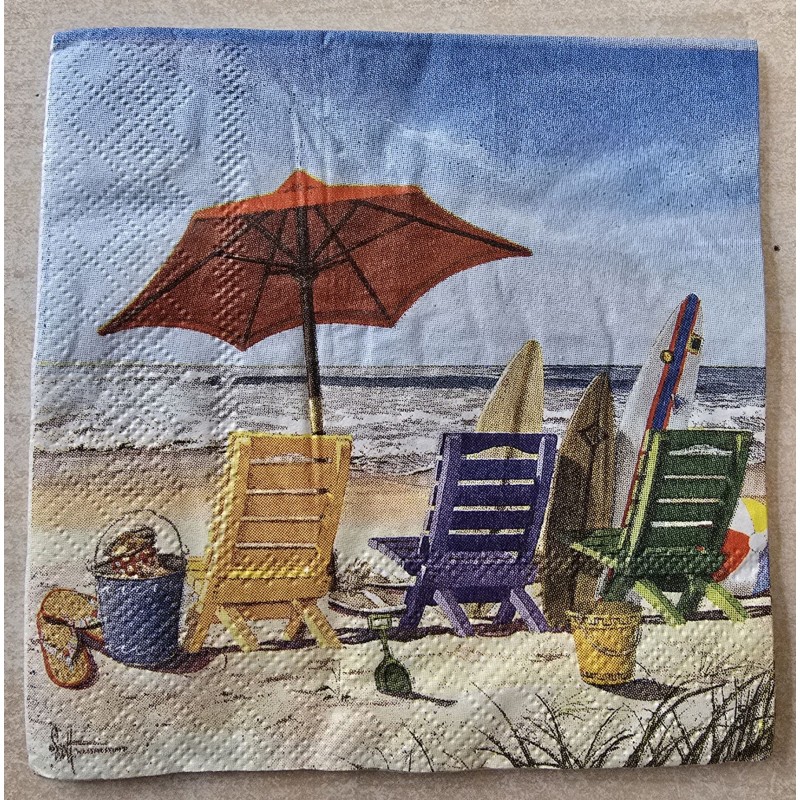 Serviette Strandstühle/Sonnenschirm