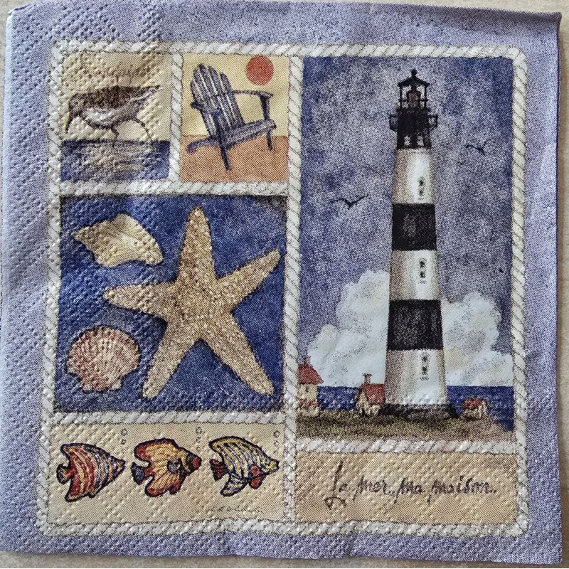Serviette Leuchtturm/Seestern