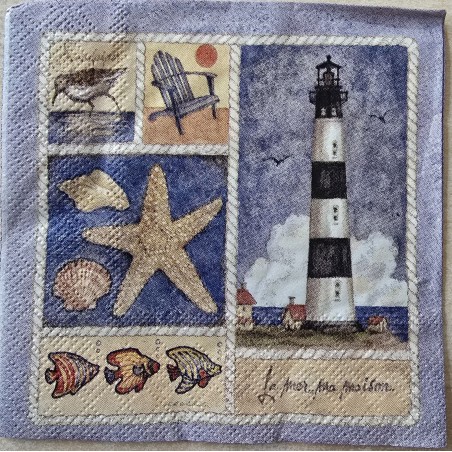 Serviette Leuchtturm/Seestern
