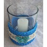 Teelicht Glas meerblau