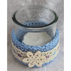 Teelicht Glas hellblau
