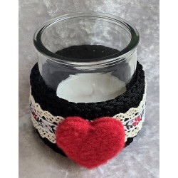 Teelicht Glas schwarz