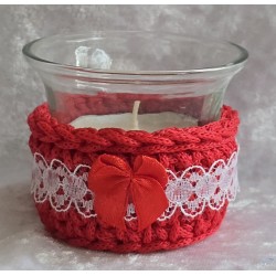 Teelicht Glas rot