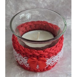 Teelicht Glas rot