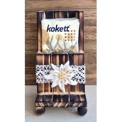 Taschentuch Ständer geflammt/Edelweiss