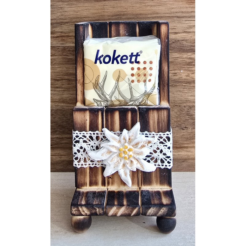 Taschentuch Ständer geflammt/Edelweiss