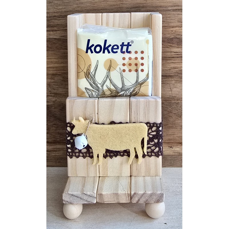 Taschentuch Ständer braun/Kuh