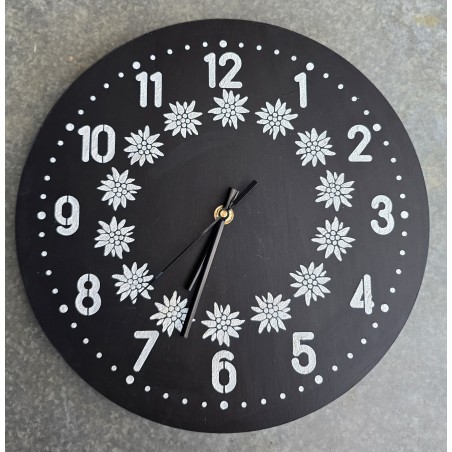 Uhr rund Edelweiss/schwarz