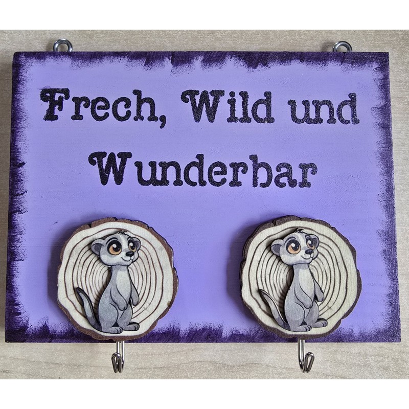 Kindergarderobe Erdmännchen/flieder