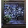 Schild stehend mit LEDs Hahn und Henne