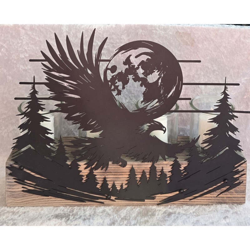 Teelicht Balken Adler/Mond