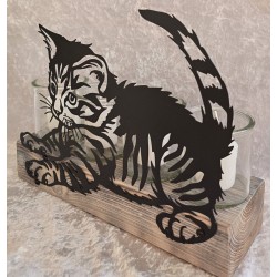 Teelicht Balken Katze